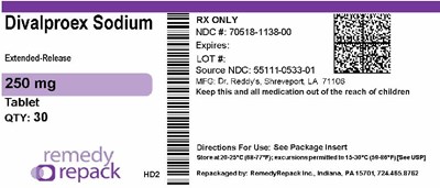 Divalproex Sodium 250mg 70518 1138 00